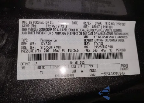 2015 Ford Focus Se z USA, uszkodzony, nr VIN 1FADP3F29FL348626